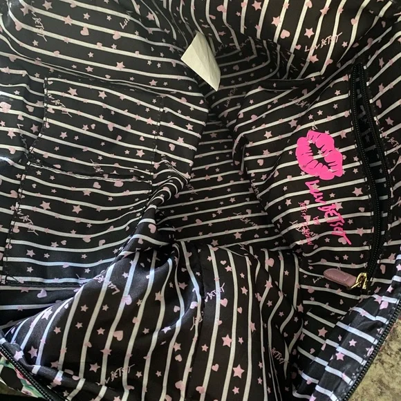 Betsey Johnson Pink and Black Floral Tote Bag - Picture 11 of 15